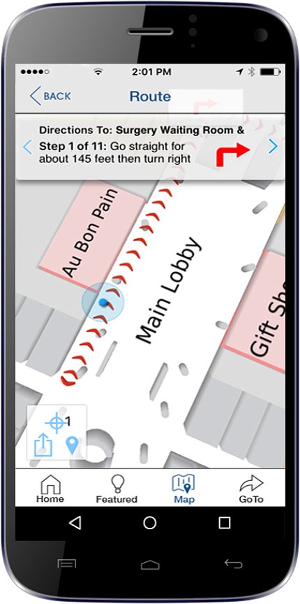 Cell phone with app showing on screen