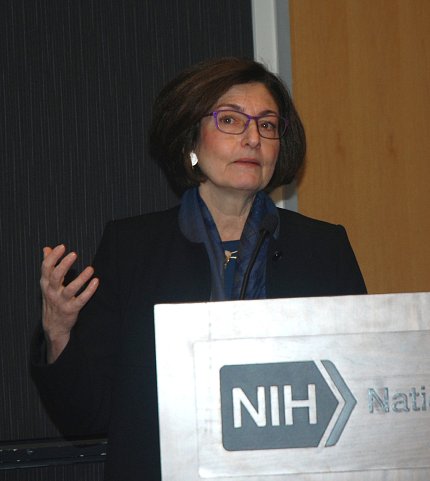 Dr. Fried speaks at podium.