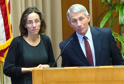 Spong and Fauci at podium