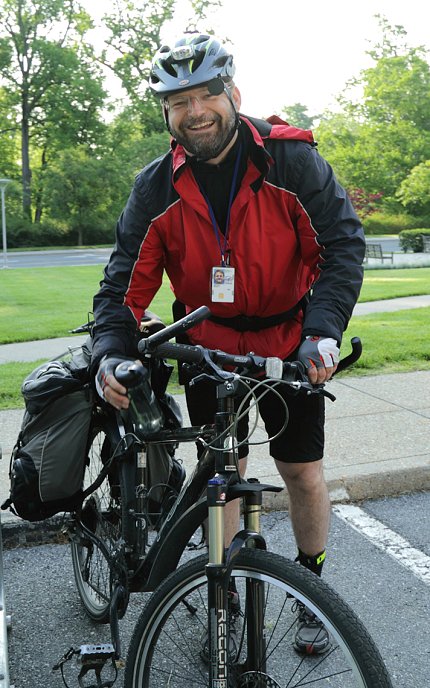 Dr. Brooks aboard his bike
