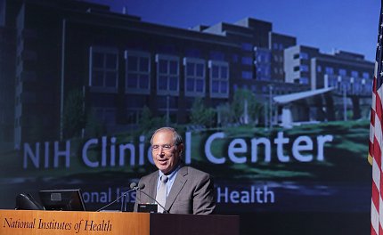 CC director Dr. John Gallin speaks at Town Hall.