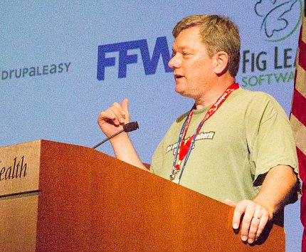 King speaks at podium