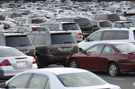 Cars in a parking lot