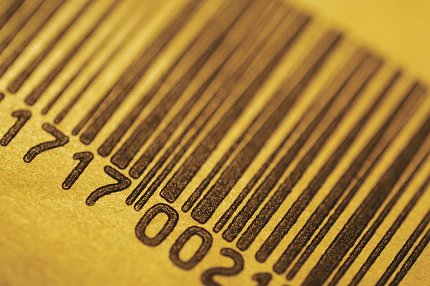 Closeup of a barcode label