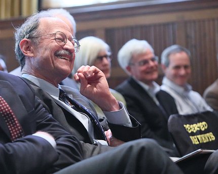 Varmus enjoys remarks at the occasion.