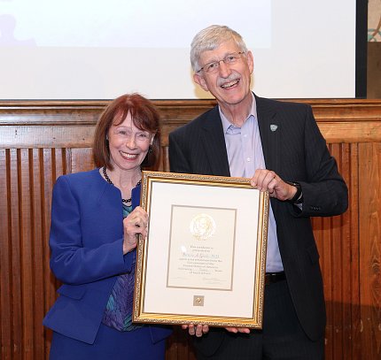 Grady and Collins at her recent retirement party.
