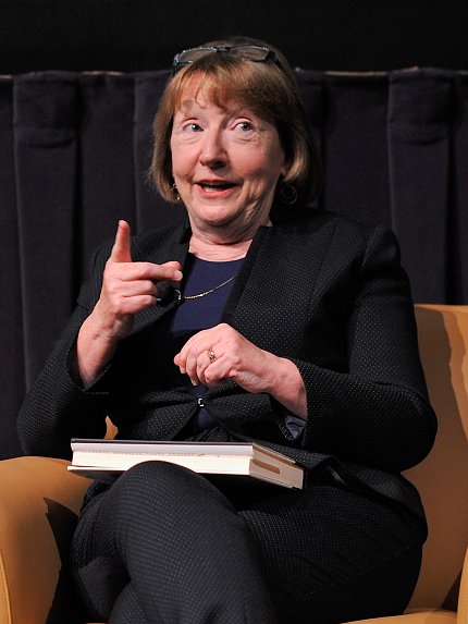 McNamara points finger, has sly grin while describing the late Eunice Shriver.