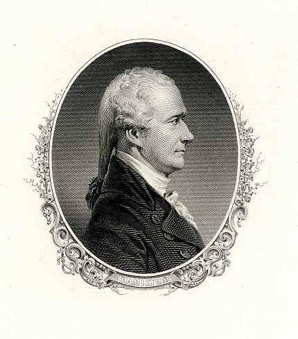 Illustration of Alexander Hamilton, in profile