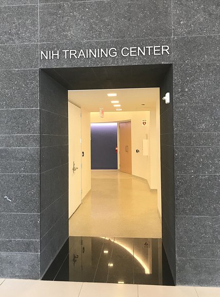 A hallway of the new state-of-the-art Training Center at White Flint.