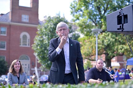 Dr. Collins blows his whistle