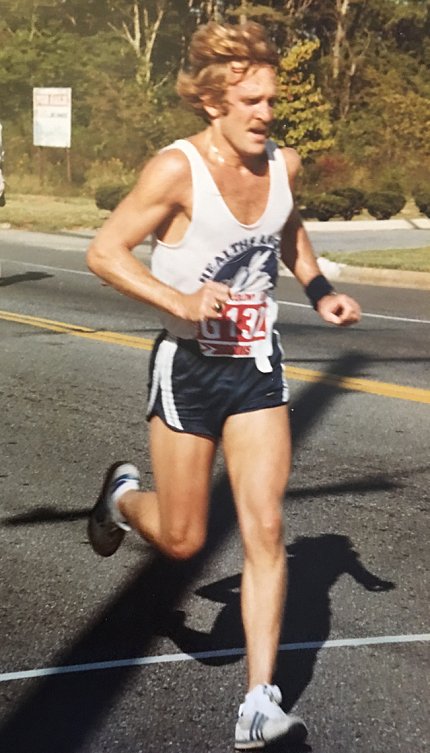 Moore running down the street