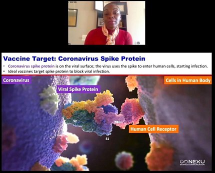 Screen shot of Corbett over lecture slide graphic