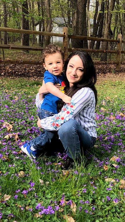 Nemeroff holds her son