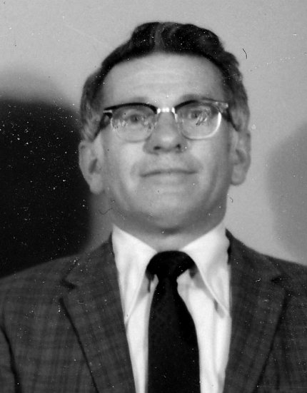 black &amp; white image of Friauf head and shoulders