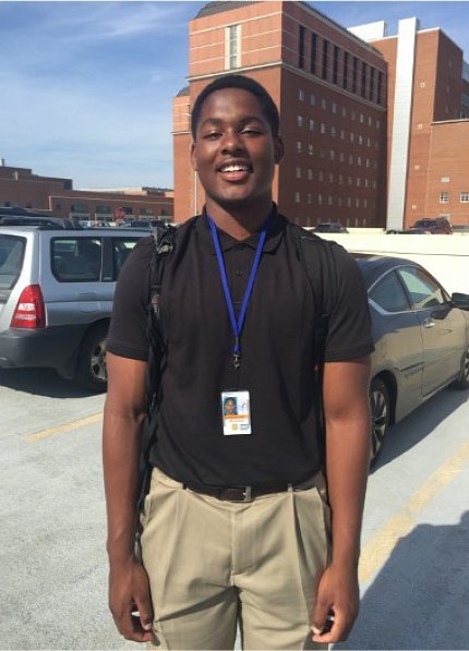 Johnson smiles in photo at NIH as an intern