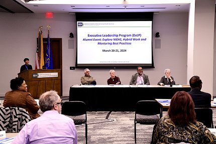 Panelists interact with their audience.