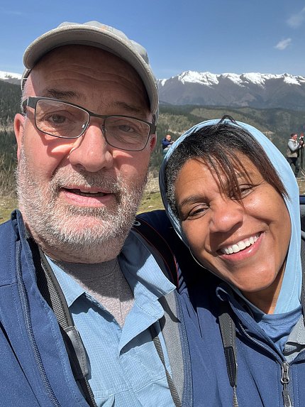 A selfie of Stefan and his wife, Anita