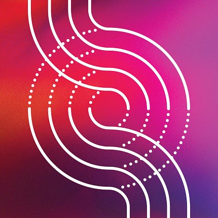 Lecture illustration of four white lines forming a circular pattern on a deep pink/reddish background