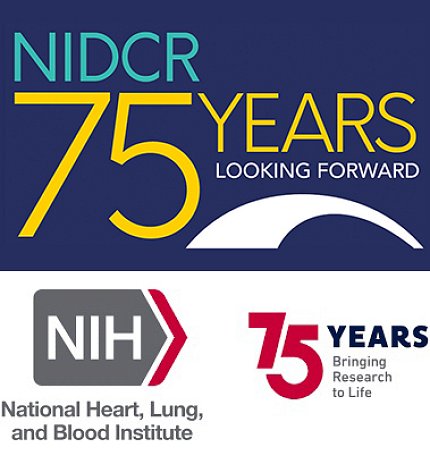 The two logos commemorating 75 years of research at both NIDCR and NHLBI.