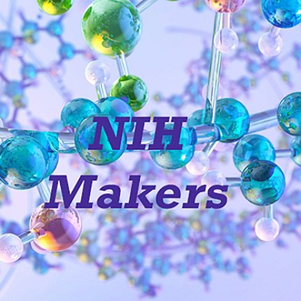 NIH Makers graphic with colorful molecules