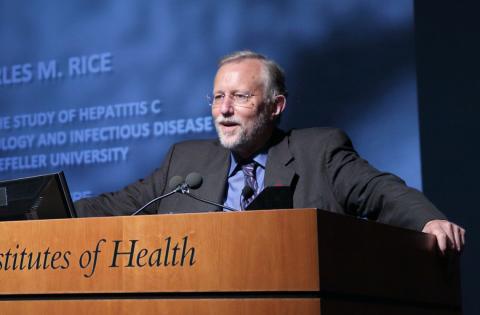 Dr. Rice speaks at podium.