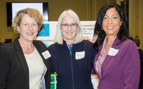 Side by side, Begley, Vitale and Clayton smile into camera.