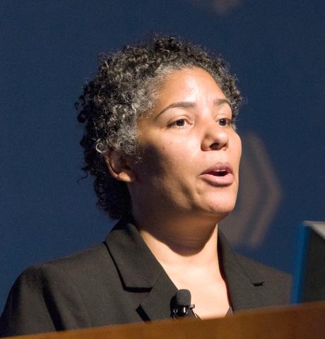 Manly at the microphone