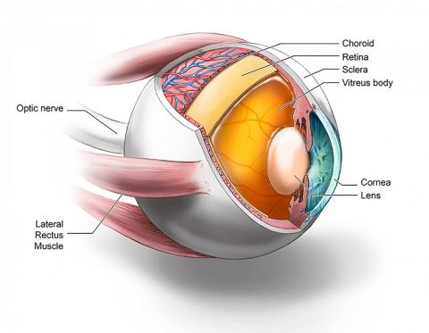 A diagram of the eye
