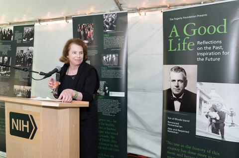 Mary Fogarty McAndrew at the podium.