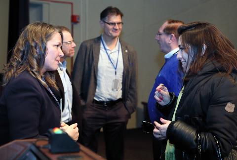 Armstrong chats with attendees.