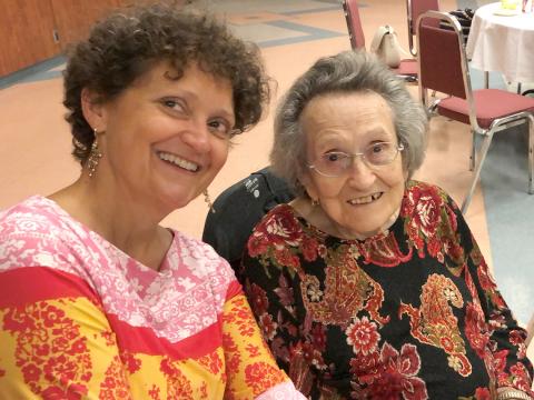 Martina Lavrisha and her mother smiling into camera