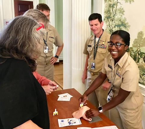 Goldstein and McGlotten lead a hands-on training session.