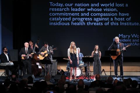 Band performing at memorial service