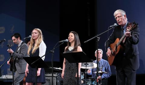 Musicians onstage at tribute ceremony