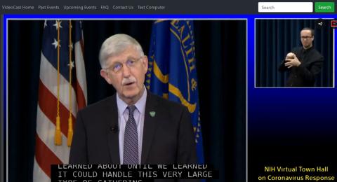 Dr. Collins opens video conference.