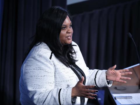 Goodman responds to a question