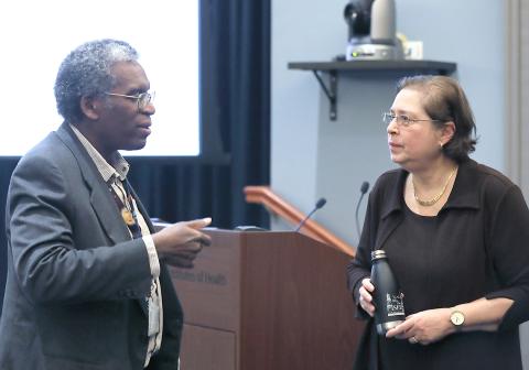 Mendola speaking with Owens