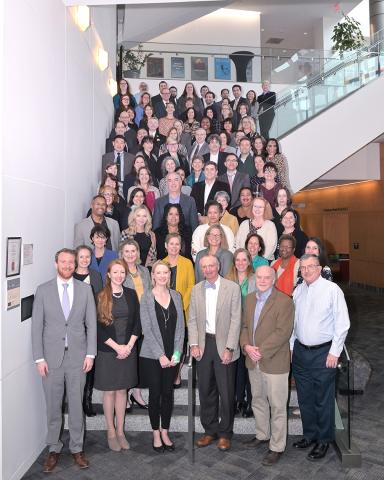 Large group of meeting participants