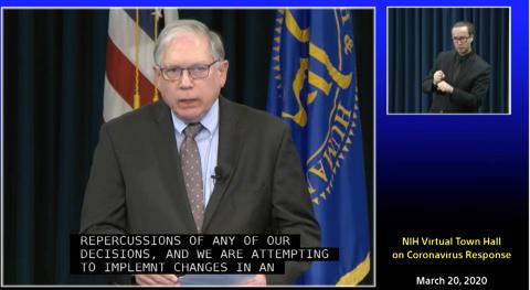 Tabak speaks at town hall