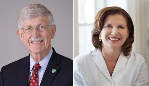 Dr. Francis Collins and Dr. Maria Freire.