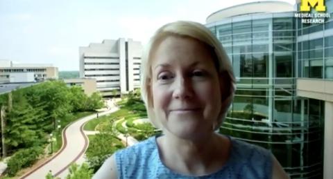 Screenshot of Burgess giving lecture virtually