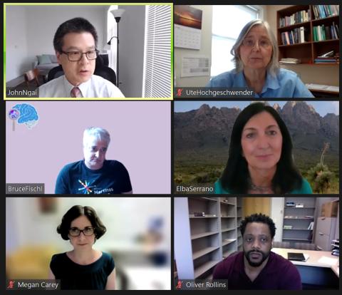 Six panelists are shown together on videocast.