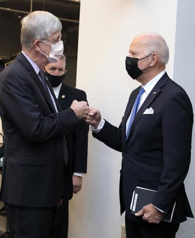 Collins fistbumps President.