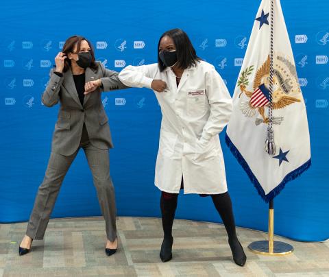 Harris greets Corbett