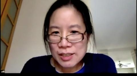 Screenshot of Su giving lecture online