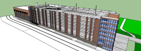 Rendering of a new parking garage