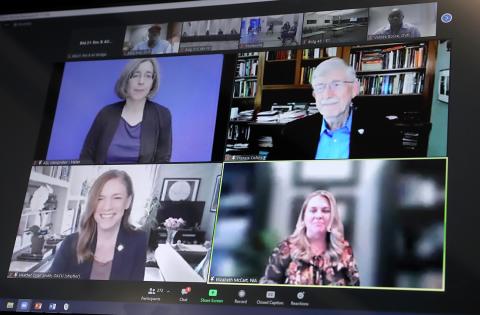 image of screen grid featuring 4 people shown individually in boxes 