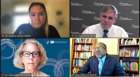 Screenshot of teleconference grid of faces