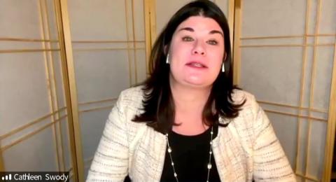 Screenshot of Swody giving virtual lecture