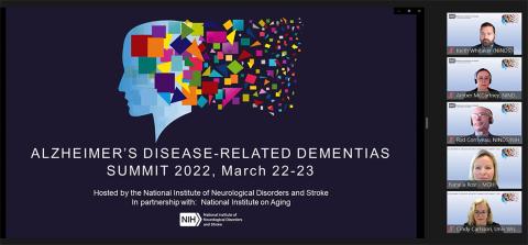 Illustrated head with multi-colored small tiles escaping from right side. Event title and date written in white.